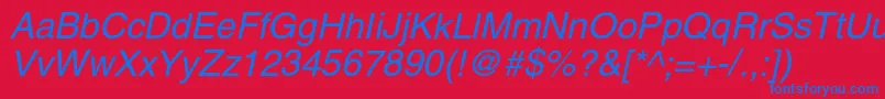 AglettericacItalic Font – Blue Fonts on Red Background