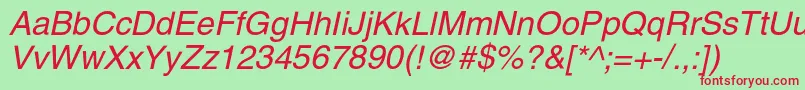 AglettericacItalic Font – Red Fonts on Green Background