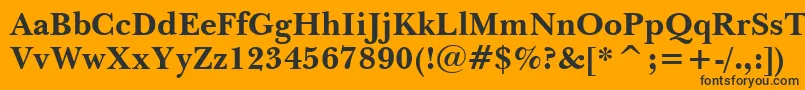 Czcionka NewBaskervilleBoldBt – czarne czcionki na pomarańczowym tle