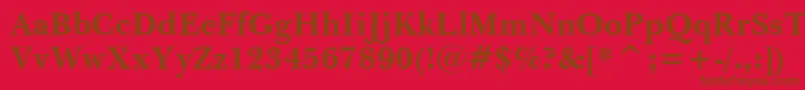Шрифт NewBaskervilleBoldBt – коричневые шрифты на красном фоне