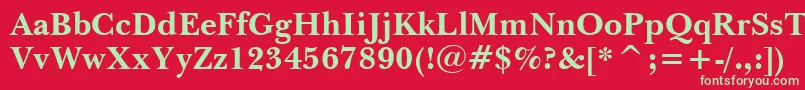 NewBaskervilleBoldBt Font – Green Fonts on Red Background