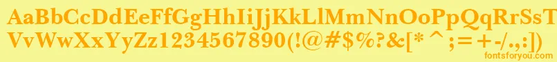 NewBaskervilleBoldBt Font – Orange Fonts on Yellow Background