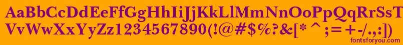 NewBaskervilleBoldBt Font – Purple Fonts on Orange Background