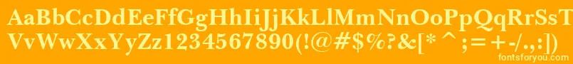 NewBaskervilleBoldBt Font – Yellow Fonts on Orange Background