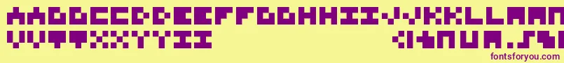 Miniozma Font – Purple Fonts on Yellow Background