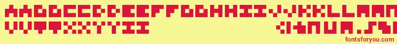 Miniozma Font – Red Fonts on Yellow Background