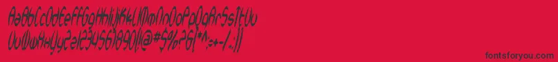 SfSynthonicPopCondensedOblique Font – Black Fonts on Red Background