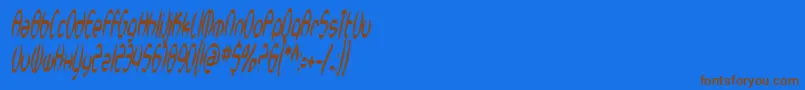 SfSynthonicPopCondensedOblique Font – Brown Fonts on Blue Background