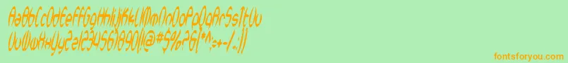 SfSynthonicPopCondensedOblique Font – Orange Fonts on Green Background