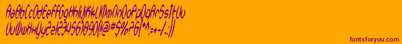 SfSynthonicPopCondensedOblique Font – Purple Fonts on Orange Background