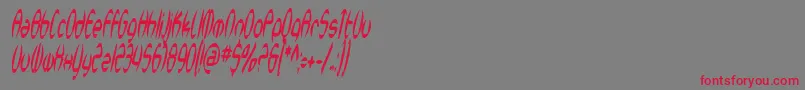 SfSynthonicPopCondensedOblique-Schriftart – Rote Schriften auf grauem Hintergrund