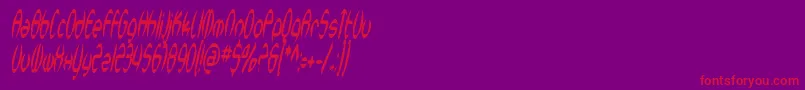SfSynthonicPopCondensedOblique Font – Red Fonts on Purple Background