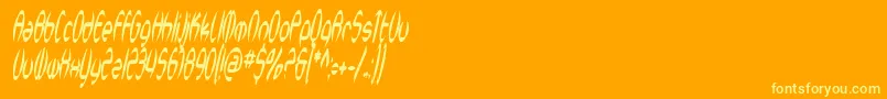 SfSynthonicPopCondensedOblique Font – Yellow Fonts on Orange Background