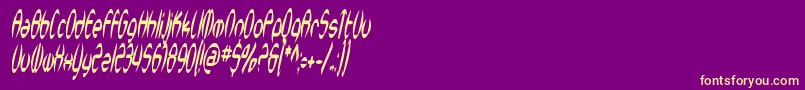 SfSynthonicPopCondensedOblique Font – Yellow Fonts on Purple Background