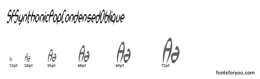 Размеры шрифта SfSynthonicPopCondensedOblique