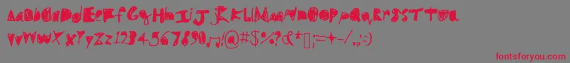 Filler Font – Red Fonts on Gray Background
