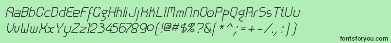 ZoloftItalic-fontti – mustat fontit vihreällä taustalla