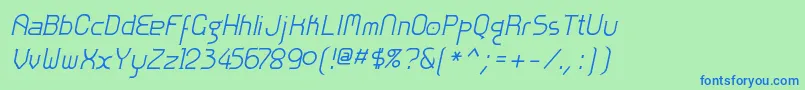 ZoloftItalic Font – Blue Fonts on Green Background