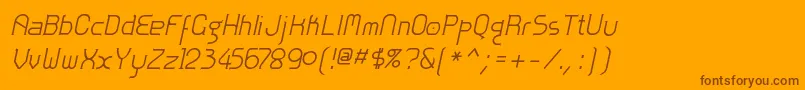 ZoloftItalic-Schriftart – Braune Schriften auf orangefarbenem Hintergrund