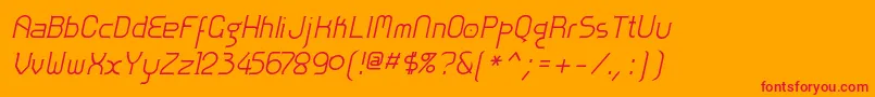 Fonte ZoloftItalic – fontes vermelhas em um fundo laranja