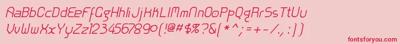 フォントZoloftItalic – ピンクの背景に赤い文字