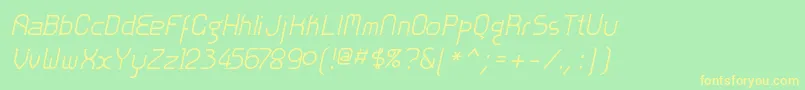 ZoloftItalic-fontti – keltaiset fontit vihreällä taustalla