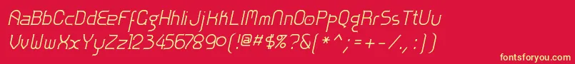 Шрифт ZoloftItalic – жёлтые шрифты на красном фоне