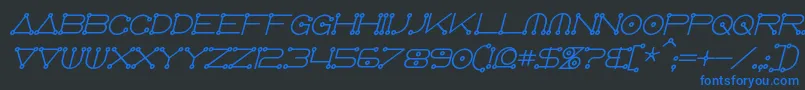 AnglocelestialBoldItalic Font – Blue Fonts on Black Background