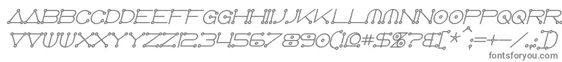 フォントAnglocelestialBoldItalic – 白い背景に灰色の文字