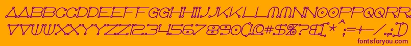 AnglocelestialBoldItalic Font – Purple Fonts on Orange Background