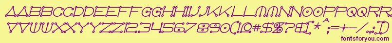 AnglocelestialBoldItalic Font – Purple Fonts on Yellow Background