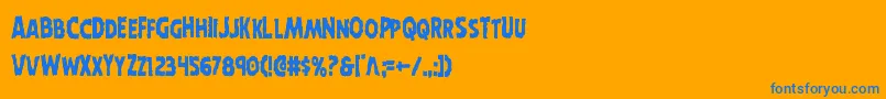Weitere Informationen zur Horroweencond-Schriftart Horroweencond-Schriftart – Blaue Schriften auf orangefarbenem Hintergrund