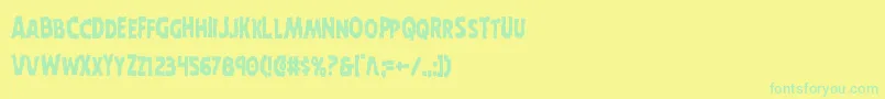 Horroweencond Font – Green Fonts on Yellow Background