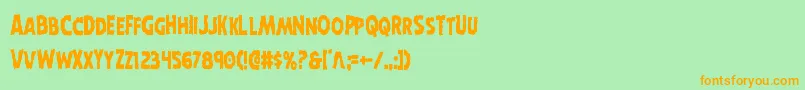 Czcionka Horroweencond – pomarańczowe czcionki na zielonym tle