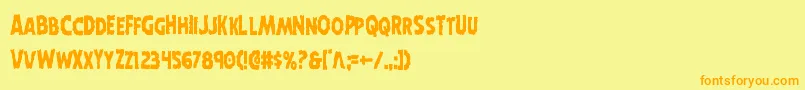 Horroweencond Font – Orange Fonts on Yellow Background