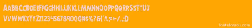 Horroweencond-Schriftart – Rosa Schriften auf orangefarbenem Hintergrund
