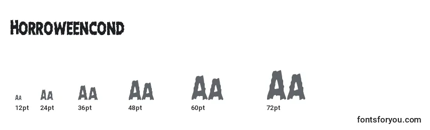 Horroweencond Font Sizes