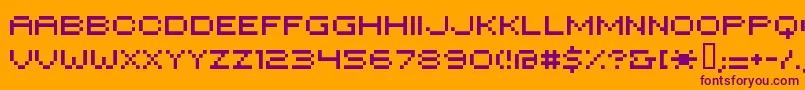 Hilogi18-Schriftart – Violette Schriften auf orangefarbenem Hintergrund