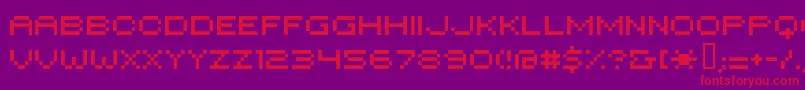 フォントHilogi18 – 紫の背景に赤い文字