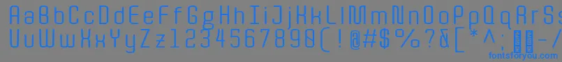 フォントQuotaRegular – 灰色の背景に青い文字