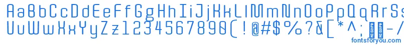 フォントQuotaRegular – 白い背景に青い文字