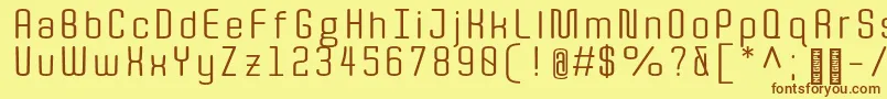 QuotaRegular Font – Brown Fonts on Yellow Background