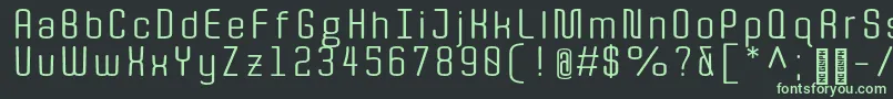 フォントQuotaRegular – 黒い背景に緑の文字