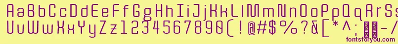 QuotaRegular Font – Purple Fonts on Yellow Background