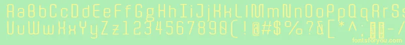 QuotaRegular Font – Yellow Fonts on Green Background