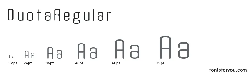 QuotaRegular Font Sizes