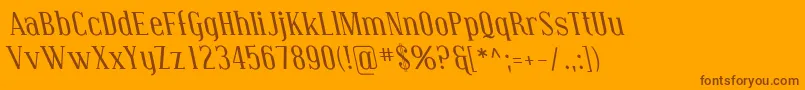 Coving15 Font – Brown Fonts on Orange Background