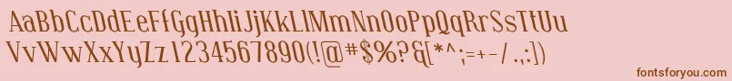 Coving15 Font – Brown Fonts on Pink Background