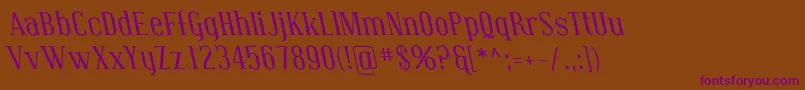 Coving15 Font – Purple Fonts on Brown Background