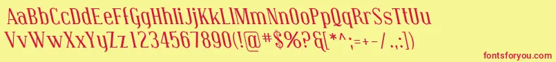 Coving15 Font – Red Fonts on Yellow Background